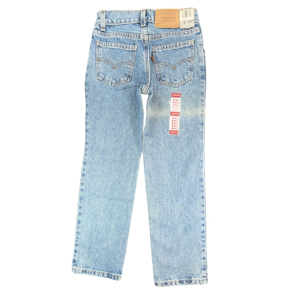 Levi's 505 Boys Size 9 Regular Vintage 90s Light Wash Orange Tab Jeans USA Made